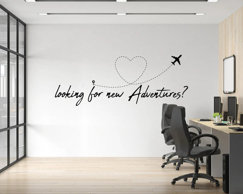 Travel Plane Wall Decal - Travel Tours Wall Sticker - Office Wall Art - Window Sticker - Vinyl Letter - Plane Wall Sticker The Wall Valley