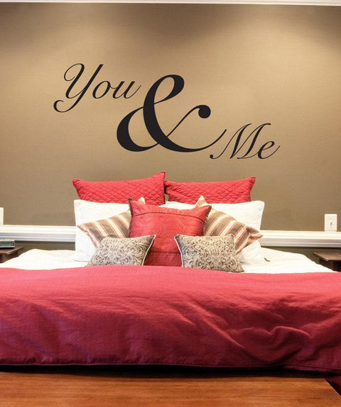 You & Me Wall Sticker – Romantic Vinyl Quote Decal for Bedroom or Living Room - The Wall Valley