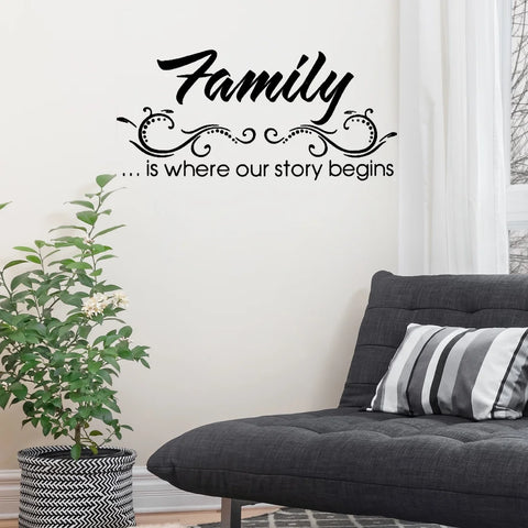 Family Love Never Ends Wall Sticker – Vinyl Wall Art for Home Decor - The Wall Valley