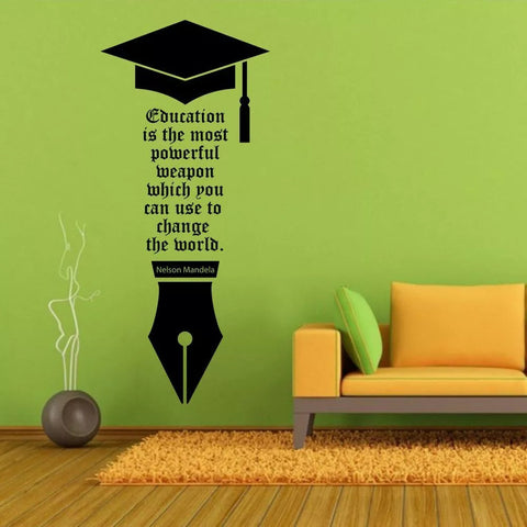 Nelson Mandela Education Motivation Quotes Vinyl Wall Stickers - Home & Room Decals The Wall Valley