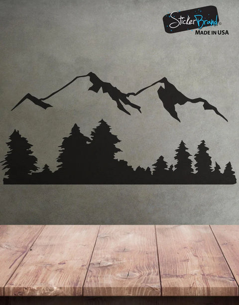 Snow Mountain View Wall Decal Sticker - Serene Forest Landscape Decal - The Wall Valley The Wall Valley Vinyl Sticker 