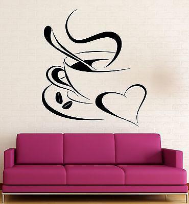 Vinyl Decal Coffee Break | Romantic Coffee Shop Wall Sticker for Kitchen, Cafe, or Restaurant Decoration The Wall Valley