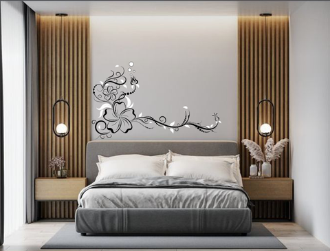 Flowers Wall Stick Art Bedroom Stickers decor Rose Kid Nursery Decals Wallpaper Blossom Mural Vinyl Removable Decoration Girl Decor Baby boy Large Floral The Wall Valley