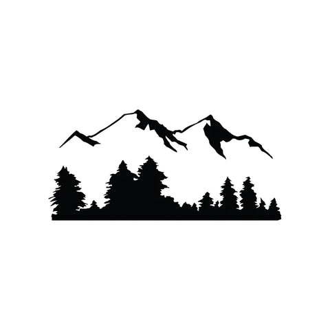 Snow Mountain View Wall Decal Sticker - Serene Forest Landscape Decal - The Wall Valley The Wall Valley Vinyl Sticker 