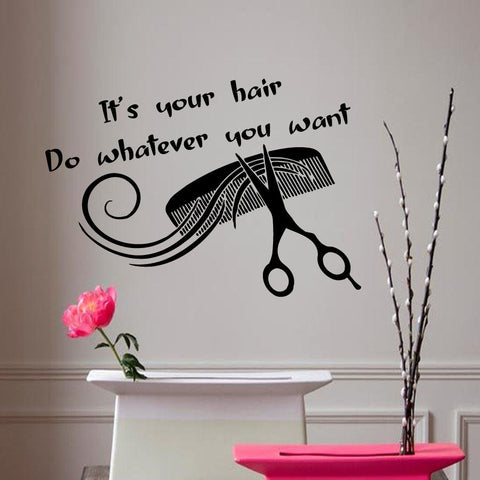Barber Shop Hairdresser Wall Decal – Vinyl Quote Sticker for Salon Decor The Wall Valley