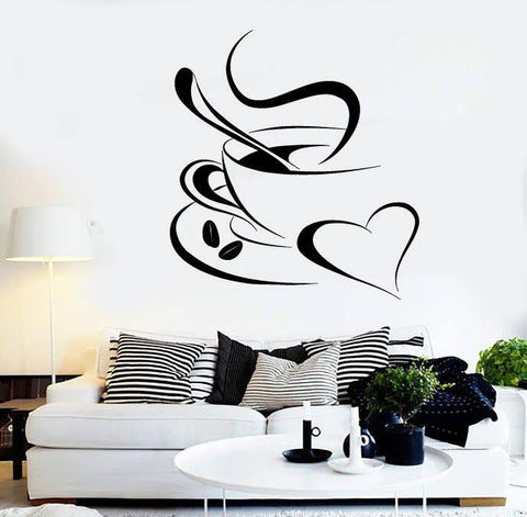 Vinyl Decal Coffee Break | Romantic Coffee Shop Wall Sticker for Kitchen, Cafe, or Restaurant Decoration - The Wall Valley The Wall Valley Vinyl Sticker 