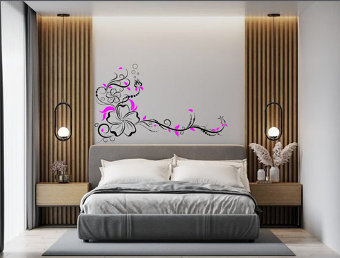 Flowers Wall Stick Art Bedroom Stickers decor Rose Kid Nursery Decals Wallpaper Blossom Mural Vinyl Removable Decoration Girl Decor Baby boy Large Floral The Wall Valley