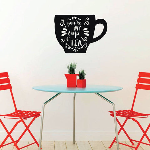 "You're My Cup of Tea" Kitchen Wall Sign – Farmhouse Style Vinyl Wall Decor The Wall Valley