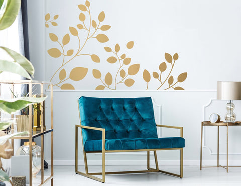 Line Drawing Corner Wall Decals – Floral Vine Accent Decal for Apartment Wall Art The Wall Valley