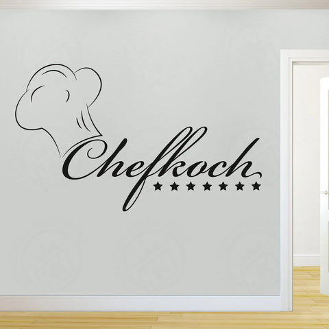 Chef Wall Decal – Kitchen Decoration with Chef's Cap & Lettering The Wall Valley