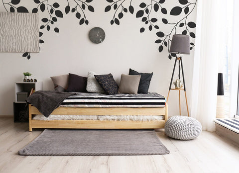 Line Drawing Corner Wall Decals – Floral Vine Accent Decal for Apartment Wall Art The Wall Valley