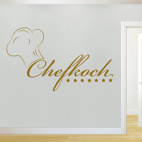 Chef Wall Decal – Kitchen Decoration with Chef's Cap & Lettering The Wall Valley