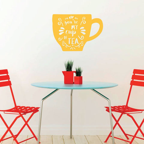 "You're My Cup of Tea" Kitchen Wall Sign – Farmhouse Style Vinyl Wall Decor The Wall Valley