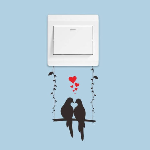 Swing Couple Bird Pattern Light Switch Sticker | Removable Self-Adhesive Decorative Sticker for Bathroom, Bedroom, & Living Room The Wall Valley