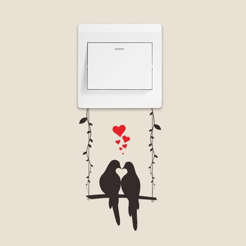 Swing Couple Bird Pattern Light Switch Sticker | Removable Self-Adhesive Decorative Sticker for Bathroom, Bedroom, & Living Room The Wall Valley
