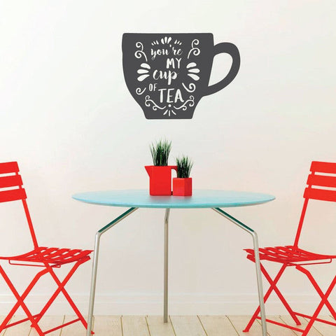 "You're My Cup of Tea" Kitchen Wall Sign – Farmhouse Style Vinyl Wall Decor The Wall Valley