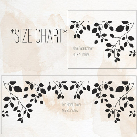 Line Drawing Corner Wall Decals – Floral Vine Accent Decal for Apartment Wall Art The Wall Valley