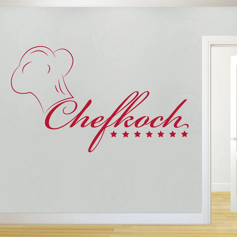 Chef Wall Decal – Kitchen Decoration with Chef's Cap & Lettering The Wall Valley