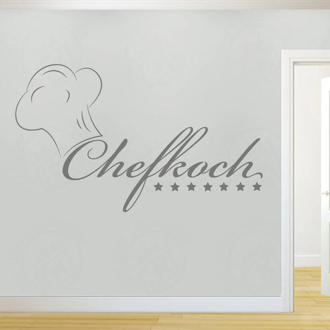 Chef Wall Decal – Kitchen Decoration with Chef's Cap & Lettering The Wall Valley