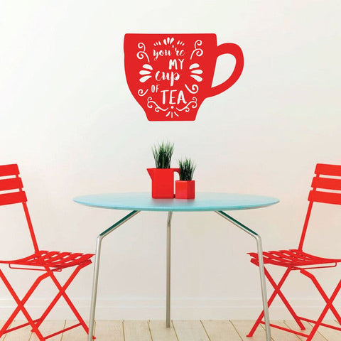 "You're My Cup of Tea" Kitchen Wall Sign – Farmhouse Style Vinyl Wall Decor The Wall Valley