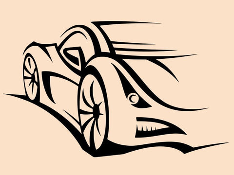 Wall Stickers - Sports Car Racing Cool Half-Shape Design Decal The Wall Valley