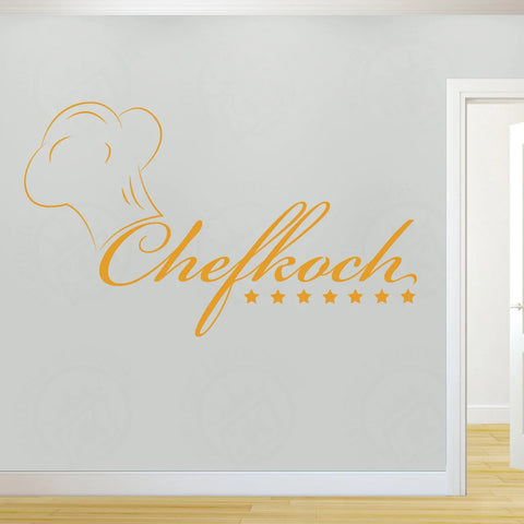 Chef Wall Decal – Kitchen Decoration with Chef's Cap & Lettering The Wall Valley