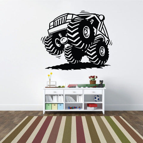 Monster Truck Stunt Wall Sticker Art Decal - Fun Vinyl Decoration for Kids' Rooms The Wall Valley