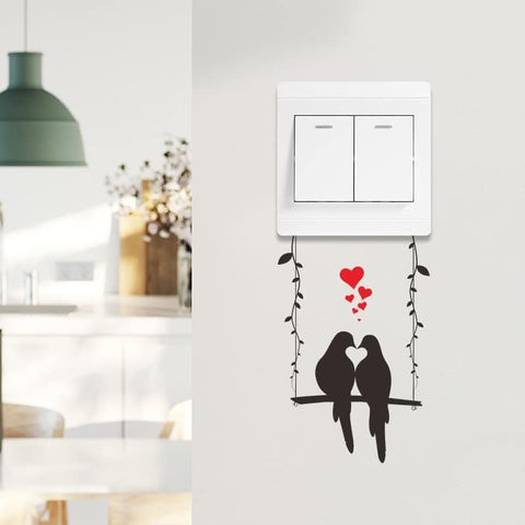 Swing Couple Bird Pattern Light Switch Sticker | Removable Self-Adhesive Decorative Sticker for Bathroom, Bedroom, & Living Room The Wall Valley