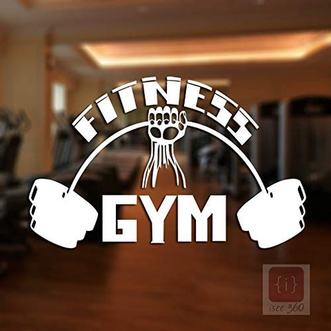 Fitness Club Wall Decal | Gym Sticker Barbell Bodybuilding Posters | Vinyl Decor Mural for Fitness & CrossFit The Wall Valley