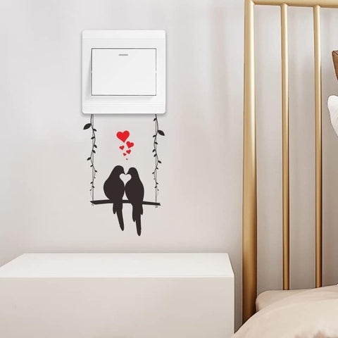 Swing Couple Bird Pattern Light Switch Sticker | Removable Self-Adhesive Decorative Sticker for Bathroom, Bedroom, & Living Room The Wall Valley