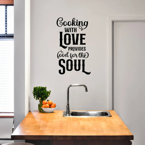 Cooking With Love Vinyl Decal – Kitchen Wall Sticker The Wall Valley