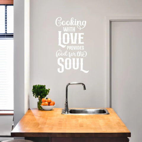 Cooking With Love Vinyl Decal – Kitchen Wall Sticker The Wall Valley