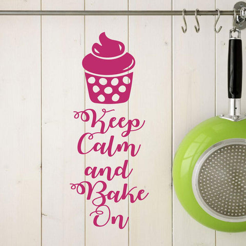 "Keep Calm and Eat Cupcakes" Kitchen Wall Decal – Farmhouse Vinyl Wall Lettering for Bakery & Baker’s Gift - The Wall Valley