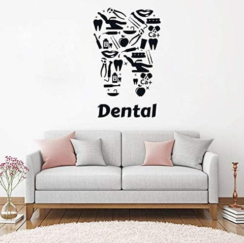 Dental Sign Wall & Window Sticker – Teeth Shape Design Vinyl Decal