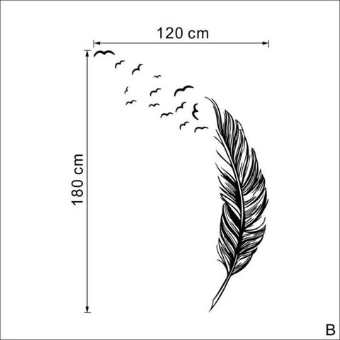 Vinyl Feather Wall Decal Birds of a Feather Wall Art Sticker Birds Feather Wall Decor Wall Applique Wall Graphic Home Interior Design Dark Brown The Wall Valley