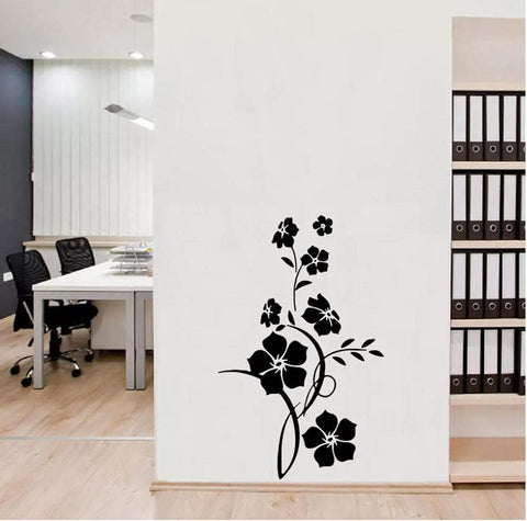 Flower Vines Wall Sticker – Door & Living Room Decals - The Wall Valley