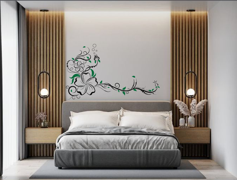 Flowers Wall Stick Art Bedroom Stickers decor Rose Kid Nursery Decals Wallpaper Blossom Mural Vinyl Removable Decoration Girl Decor Baby boy Large Floral The Wall Valley