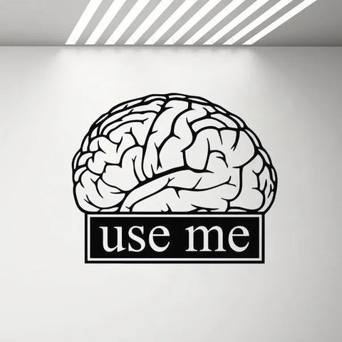 Use Your Brain" Motivational Quote Wall Sticker - Vinyl Decal for Students, School, Office & Home Decals The Wall Valley