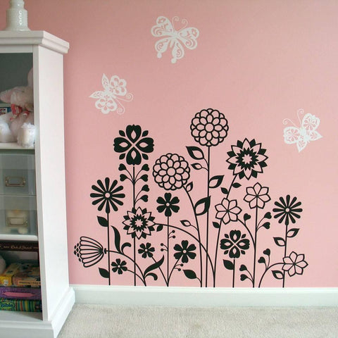 Modern Flower Design Waterproof Wall Sticker – Perfect for Living Room & Bedroom Décor The Wall Valley