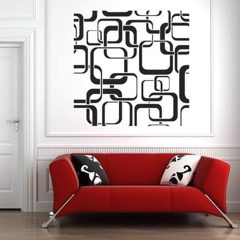 Square Pattern 3D Retro Design Wall Sticker – Unique Wall Décor for Modern Spaces The Wall Valley