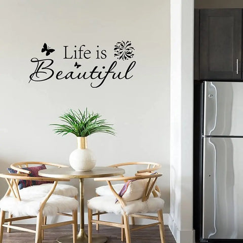 Removable French Quotes Wall Sticker, Vinyl Carving Wallpaper, Bedroom Home Decoration The Wall Valley