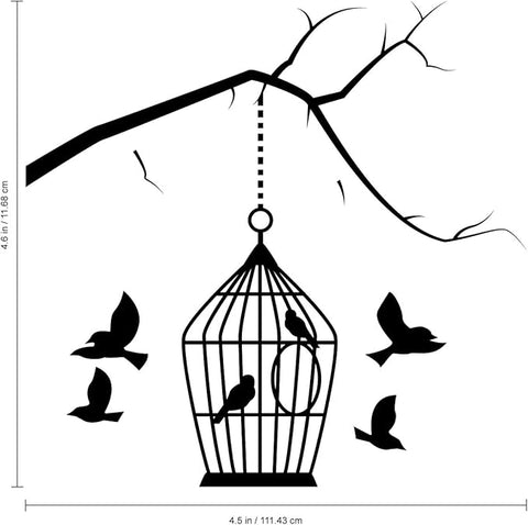 Bird Cage Wall Switch Sticker | Decorative Home Décor Decal The Wall Valley
