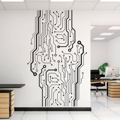 Circuit Board Wall Decal – Tech Vinyl Wall Art for Office, IT Rooms & Software Spaces - The Wall Valley