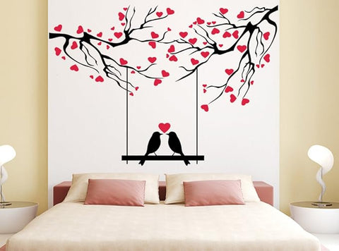 Love Birds Under Love Tree' Wall Sticker – Perfect for Bedroom & Living Room Décor The Wall Valley