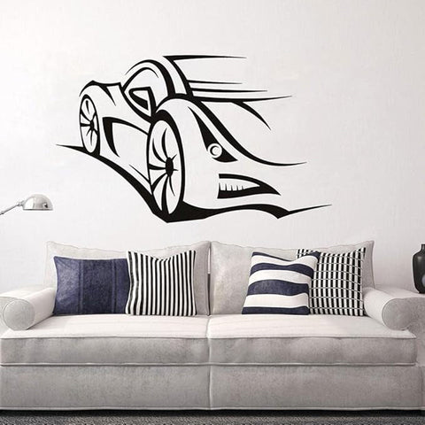 Wall Stickers - Sports Car Racing Cool Half-Shape Design Decal The Wall Valley