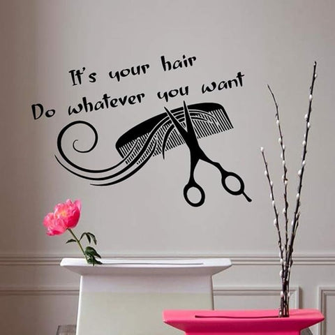 Barber Shop Hairdresser Wall Decal – Vinyl Quote Sticker for Salon Decor The Wall Valley