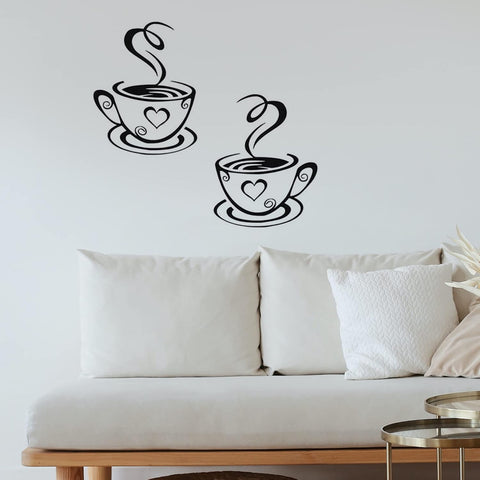 Cafe Kitchen Coffee Wall Sticker | Vinyl Removable Coffee Cup Window Sticker for Afternoon Tea & Kitchen Decor The Wall Valley
