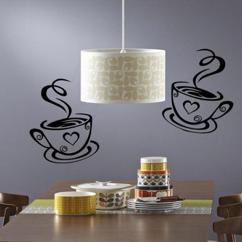 Cafe Kitchen Coffee Wall Sticker | Vinyl Removable Coffee Cup Window Sticker for Afternoon Tea & Kitchen Decor The Wall Valley