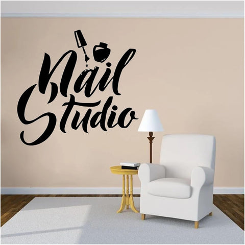 Beauty Salon Wall Decals - Nail Polish Logo Sticker for Nail Studio Decor - The Wall Valley