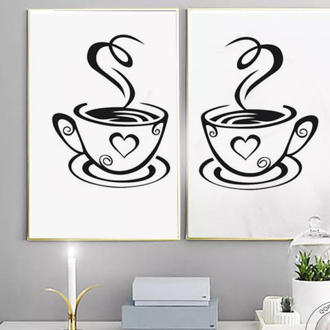 Cafe Kitchen Coffee Wall Sticker | Vinyl Removable Coffee Cup Window Sticker for Afternoon Tea & Kitchen Decor The Wall Valley